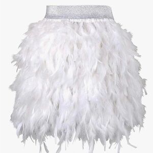 Elegant White Feather Skirt